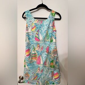 Lilly Pulitzer Sailboat Print Sleeveless Shift Dress